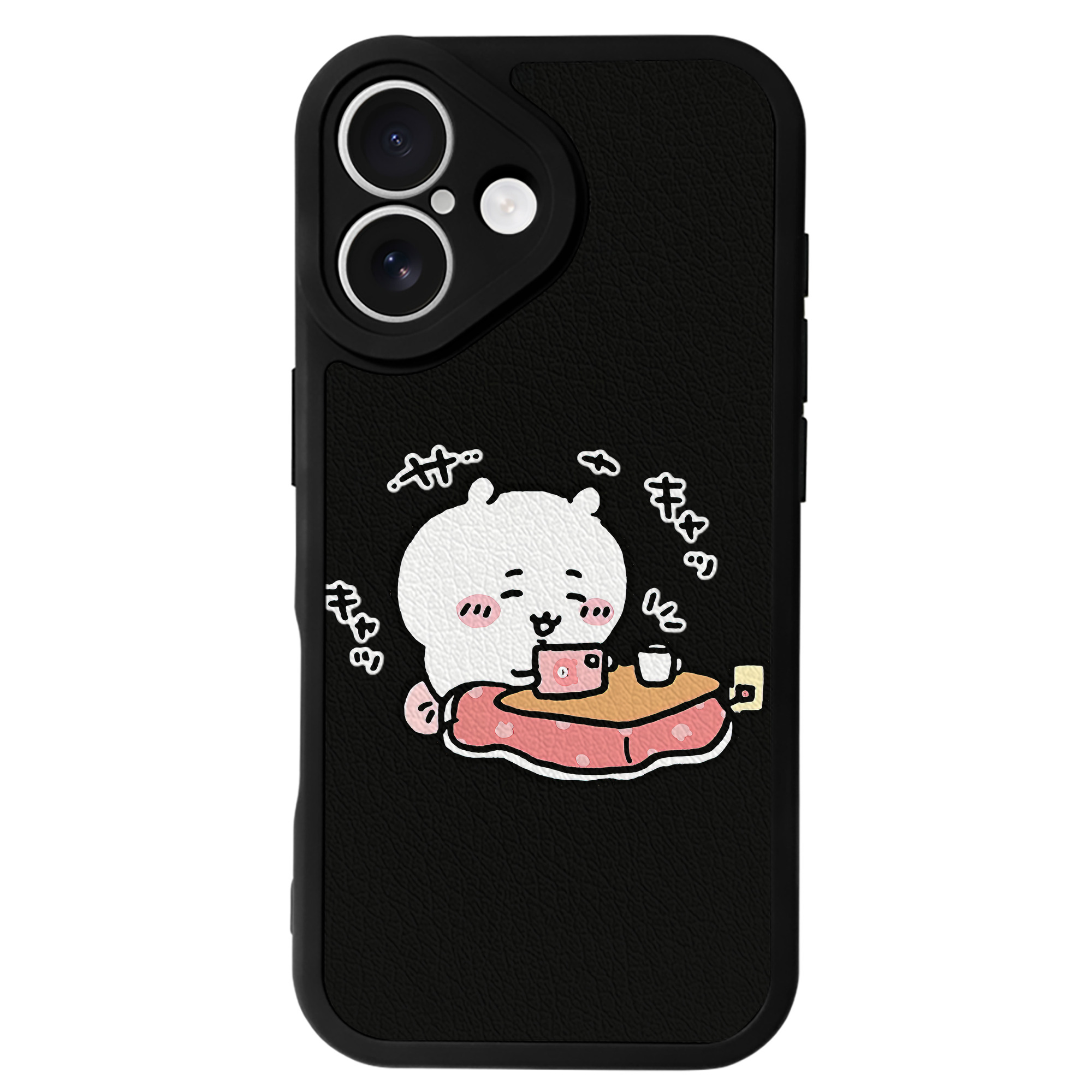 （画像用） ちいかわ ちいかわ Chii-kawa chiikawa 【iPhone 16シリーズ対応】シリコンスマホケース（レザー調） 材質：シリコン